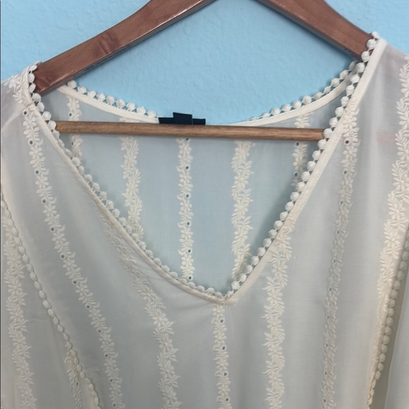 Torrid Ivory Sheer Striped Blouse - Picture 10 of 12